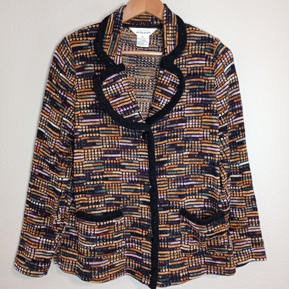 Exclusively Misook Button Front Multicolored Swea… - image 1